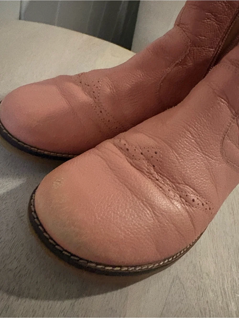 Boden Pink Leather Chelsea Booties with Floral design